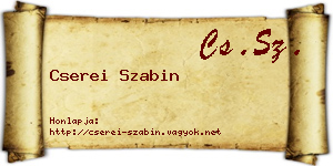 Cserei Szabin névjegykártya